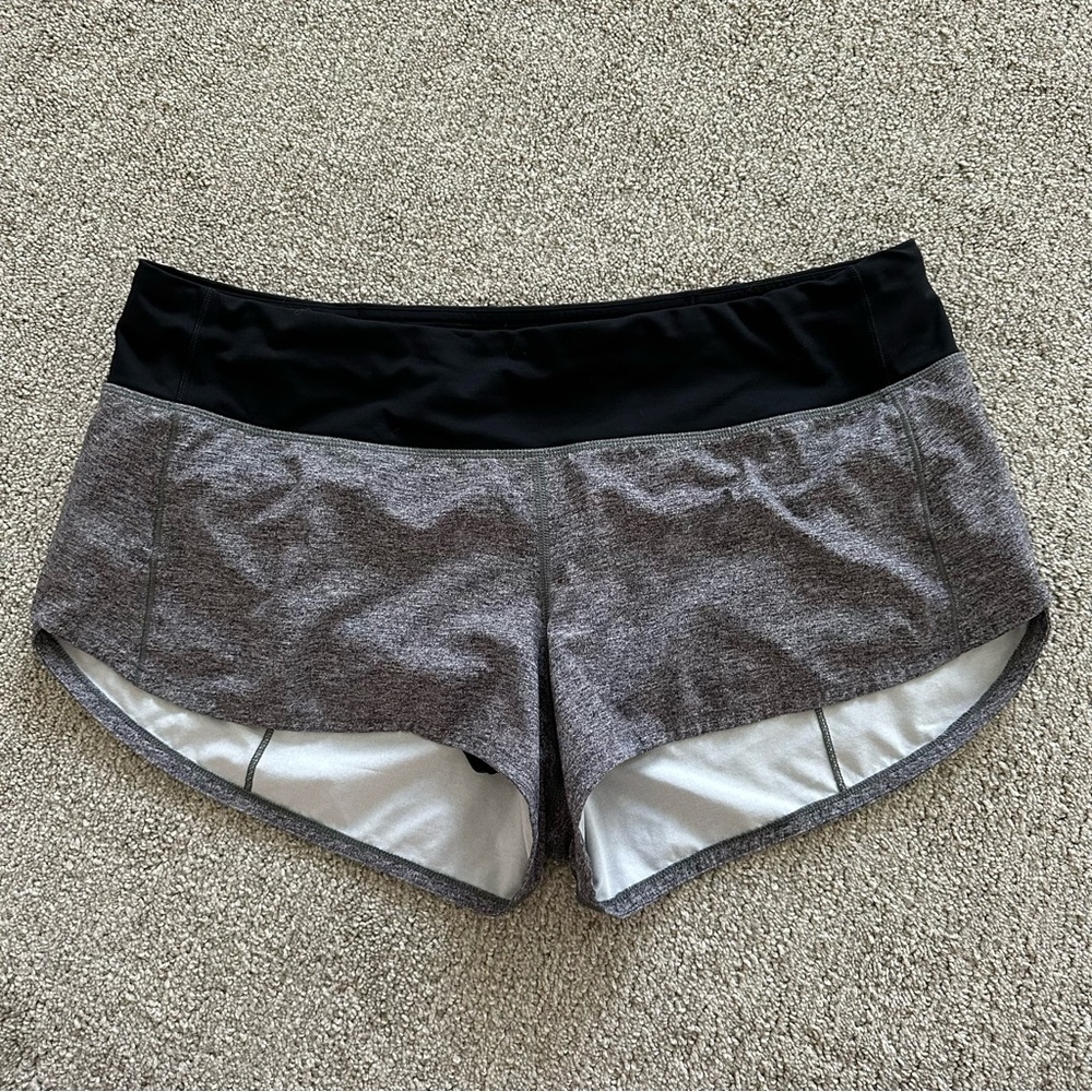 Lululemon Speed Up Short Heather Lux Black Size 10